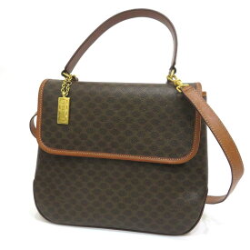 中古 セリーヌ マカダム柄 2WAYバッグ ABランク ハンド ヴィンテージ チャーム付き レディース あす楽【送料無料】【名谷店】