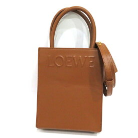 中古 美品 ロエベ スタンダード A5 トート Aランク 2WAYバッグ レザー トップハンドル ロゴ ブラウン LOEWE あす楽【送料無料】【名谷店】