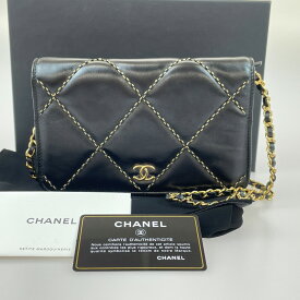 新品未使用　CHANEL シャネル　マトラッセチェーンウォレット　チェーンバッグ　ラムスキン　31番台　ブラック　ゴールド金具