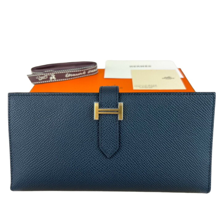 楽天市場】新品未使用 HERMES エルメス ベアンスフレ 長財布 ブルー 