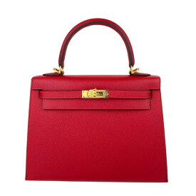 新品 U刻 HERMES エルメス Kelly25 ケリー25 Rouge piment ルージュピマン Epsom エプソン GHW ゴールド金具