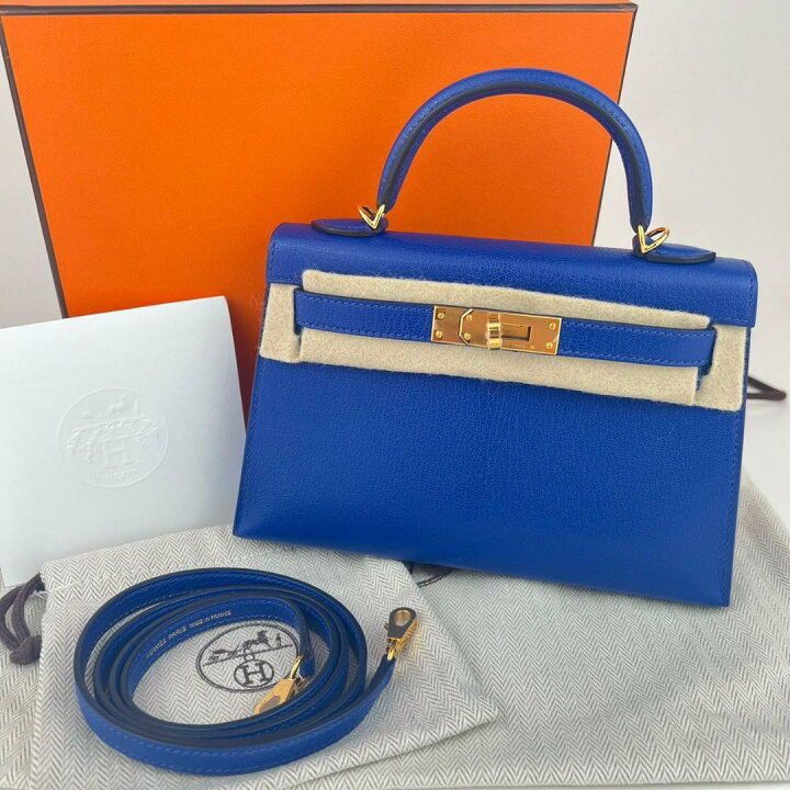 楽天市場】新品未使用 HERMES エルメス Mini kelly ミニケリー Blue 