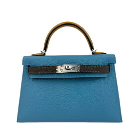 新品未使用 HERMES エルメス Mini kelly Tricolore ミニケリー トリコロール NewBleujean/Ecorce/Natural Sabre ニューブルージーン/ エコルセ/ナチュラルサブレ PHW シルバー金具 Epsom エプソン W刻