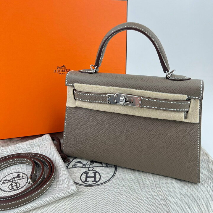 楽天市場】新品未使用 HERMES エルメス Mini kelly ミニケリー Etoupe 