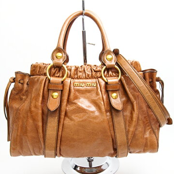 miumiuミュウミュウショルダーバッグ2wayショルダーバッグRT0383レザー【中古】