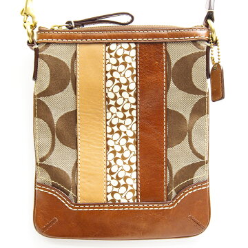 COACHコーチショルダーバッグシグネチャーハンプトンズショルダーバッグ10543キャンバス/レザー【中古】