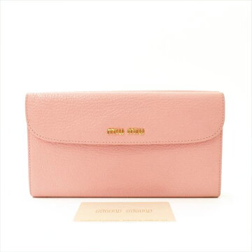 【ほぼ新品】MiuMiuミュウミュウマドラスレザーレディース財布長財布（小銭入れあり）【中古】