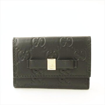 ãç¾ åã GUCCI 6-key key case with ribbon ribbon signature 388682 Signature Â· leather wallet Â· bag small case key case [pre]