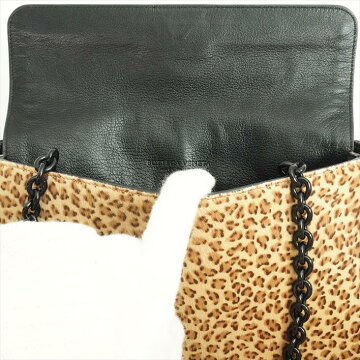 [ç¾ å] BOTTEGAVENETA Bottega Veneta leopard pattern Leopard handle chain handbag Harako x leather women's bag shoulder bag [pre]