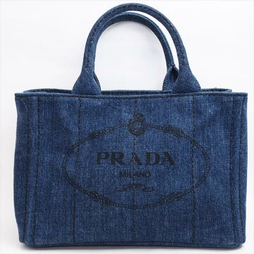 【美品】PRADAプラダカナパ2WAY1BG439デニムレディースバッグトートバッグ【中古】