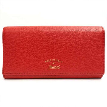 【美品】GUCCIグッチスウィング354498・2149レザーレディース財布長財布(小銭入れあり)【中古】