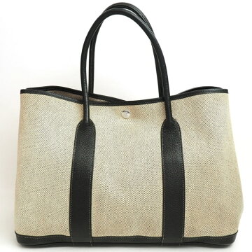 【美品】HERMESエルメスガーデンパーティPMトワルアッシュ×カーフレザーレディーストートバッグ【中古】