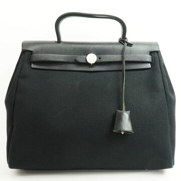 【美品】HERMESエルメスエールバッグPMショルダー2WAYマットシルバー金具トワルオフィシエ/トワルアッシュ×カーフレザーレディースハンドバッグ【中古】