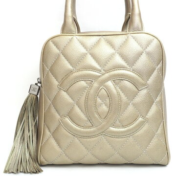 【美品】CHANELシャネルフリンジ付きミニボストンマトラッセレディースハンドバッグ【中古】
