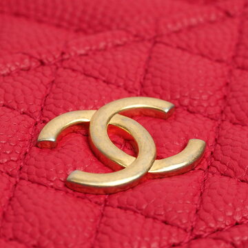 [Almost New] CHANEL Chanel 2017 Christmas V Stitch Gold Hardware Chevron Women's Bag Clutch Bag [Pre]