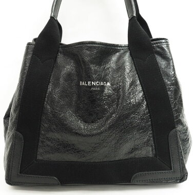 【美品】BALENCIAGAバレンシアガエクスクルーシブライントートネイビーカバス339933・1000・D・535269レディースバッグトートバッグ【中古】