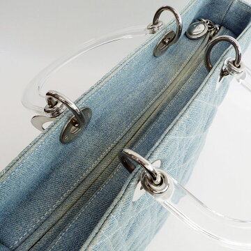 [ç¾ å] Christian Dior Kanage Clear Handle Large Bag Silver Hardware Lady Dior Women's ãHandbagã ãUsedã