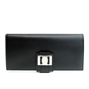 【美品】サルヴァトーレフェラガモ二つ折りロゴ入りロングウォレット2B26119レディース【長財布】【中古】