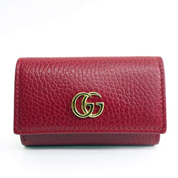 [Unused / Second-hand goods] Gucci 6 consecutive double G logo mark Petit Marmont 456118 Â· 2149 [Key holder Â· key case] [pre-owned]
