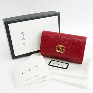 [Unused / Second-hand goods] Gucci 6 consecutive double G logo mark Petit Marmont 456118 Â· 2149 [Key holder Â· key case] [pre-owned]