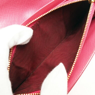 [ç¾ å] Prada Folded Letter Design Pass Case with Long Wallet Sapphiano Letter 1M1037 Women's wallet [pre-owned]