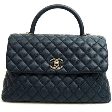 [ç¾ å] Chanel 2 Way Large Top Handle Flap Bag Silver Hardware Matrasse A 92992 Women's [Handbag] [Pre]