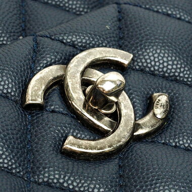 [ç¾ å] Chanel 2 Way Large Top Handle Flap Bag Silver Hardware Matrasse A 92992 Women's [Handbag] [Pre]