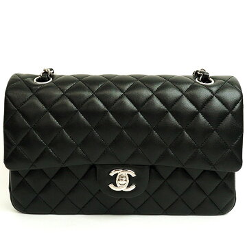 [ç¾ å] Chanel W flap W chain shoulder 25 silver fittings Matrasse A01112 Women's [shoulder bag] [pre]