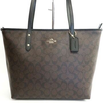 【ほぼ新品】コーチシティジップトートゴールド金具シグネチャーF58292レディース【トートバッグ】【中古】