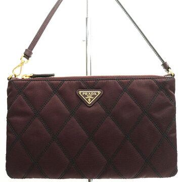 [ç¾ å] Prada Shoulder Pouch Quilting Gold Hardware Pocono 1NH545 Ladies ãAccessory Pouchã ãUsedã