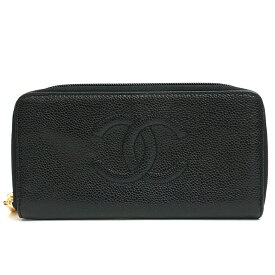 [Used] Chanel Round Zipper Long Wallet Gold Hardware Kokomark A13228 Ladies [Long Wallet] Gift Present [GOODA]