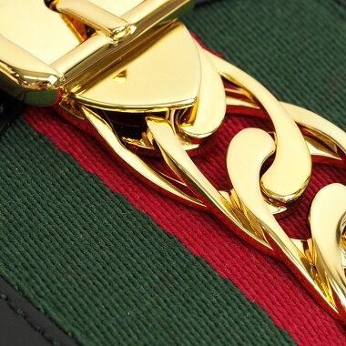 [Almost new] Gucci Silvi Gold Metal Buckle Closure & Star Grosgrain Web Bow Mini Chain Handbag Web Line 43166493075 Women [Shoulder Bag] [Used]