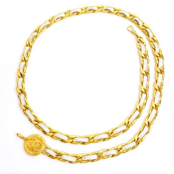 シャネルコインモチーフレザーチェーンベルトココマークレディースベルト【小物・雑貨】【中古】