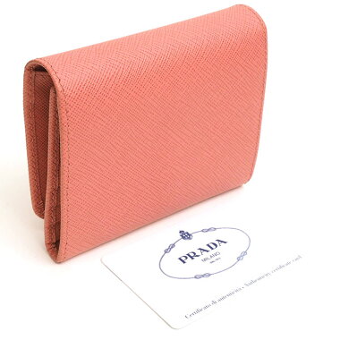 【ほぼ新品】プラダ三つ折り財布ゴールド金具サフィアーノ1MH176【二つ折り財布】【中古】