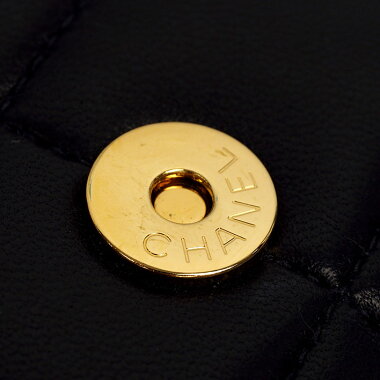 【美品】シャネルチェーンショルダーポシェットカメリア付きゴールド金具チョコバーA16780【ショルダーバッグ】【中古】