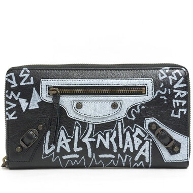 【ほぼ新品】バレンシアガジップアラウンドグラフィティクラシック253036・1065・Z・568148【長財布】【中古】