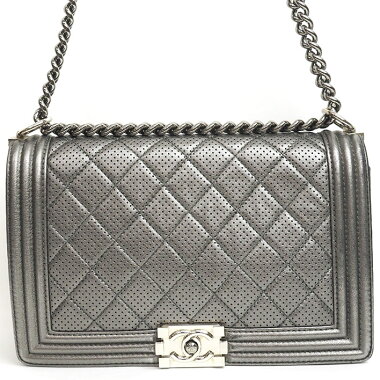 【美品】シャネルチェーンショルダーフラップバッグパンチングボーイシャネルA67085【ショルダーバッグ】【中古】