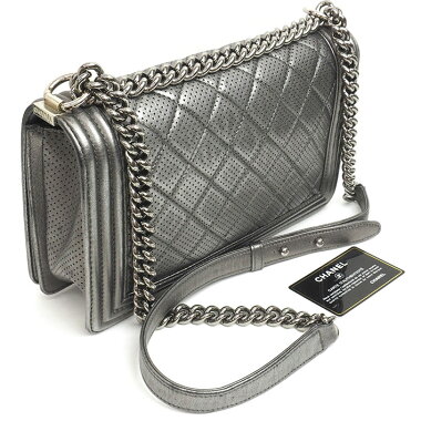 【美品】シャネルチェーンショルダーフラップバッグパンチングボーイシャネルA67085【ショルダーバッグ】【中古】