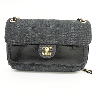[ç¾ å] Chanel Denim Matrasse W Flap W Chain Shoulder Gold Hardware Matrasse [Shoulder Bag] [Pre]