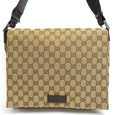 【美品】グッチGG柄メッセンジャーバッグ斜め掛けGGキャンバス146236496303【ショルダーバッグ】【中古】