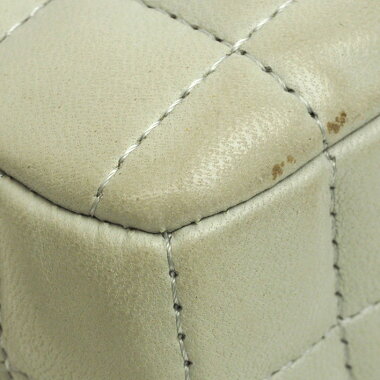 [ç¾ å] Chanel Flower Stitch W Chain Single Flap Silver Hardware Chocolate Bar A 30051 [Shoulder Bag] [Pre]