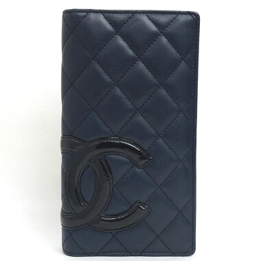 【美品】シャネル二つ折りロングウォレットカンボンラインA26717【長財布】【中古】