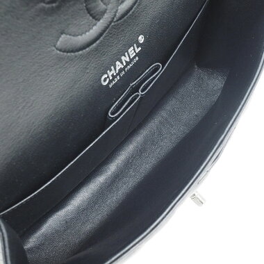 【ほぼ新品】25WチェーンWフラップアンティークシルバー金具マトラッセA01112【ショルダーバッグ】【中古】