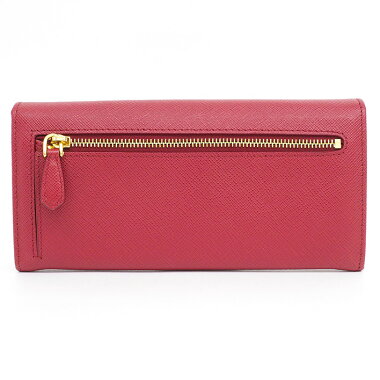 【ほぼ新品】パスケース付き二つ折りロングウォレットゴールド金具サフィアーノ1MH132【長財布】【中古】