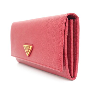 【ほぼ新品】パスケース付き二つ折りロングウォレットゴールド金具サフィアーノ1MH132【長財布】【中古】