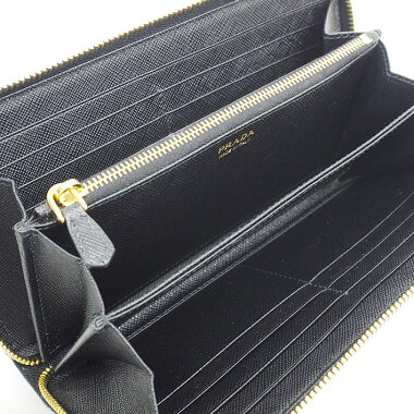 [Good Condition] Round Fastener Long Wallet Gold Hardware Saffiano 1ML506 [Long Purse] [Used]