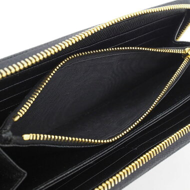 [Good Condition] Round Fastener Long Wallet Gold Hardware Saffiano 1ML506 [Long Purse] [Used]