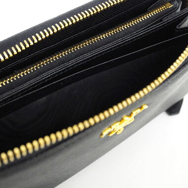 [Good Condition] Round Fastener Long Wallet Gold Hardware Saffiano 1ML506 [Long Purse] [Used]