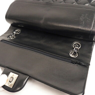[Beautiful goods] 25 W chain W flap silver clasp Matrasse A01112 [Shoulder bag] [pre-owned]