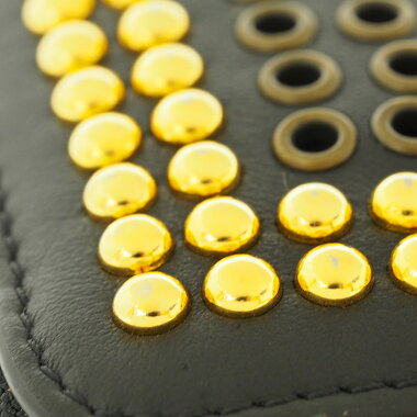 【美品】ヴェルサーチジップアラウンドロングウォレットゴールドスタッズメデューサ【長財布】【中古】